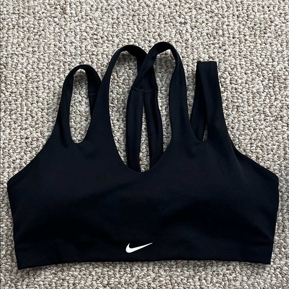 Nike Black Sports Bra with White Swoosh